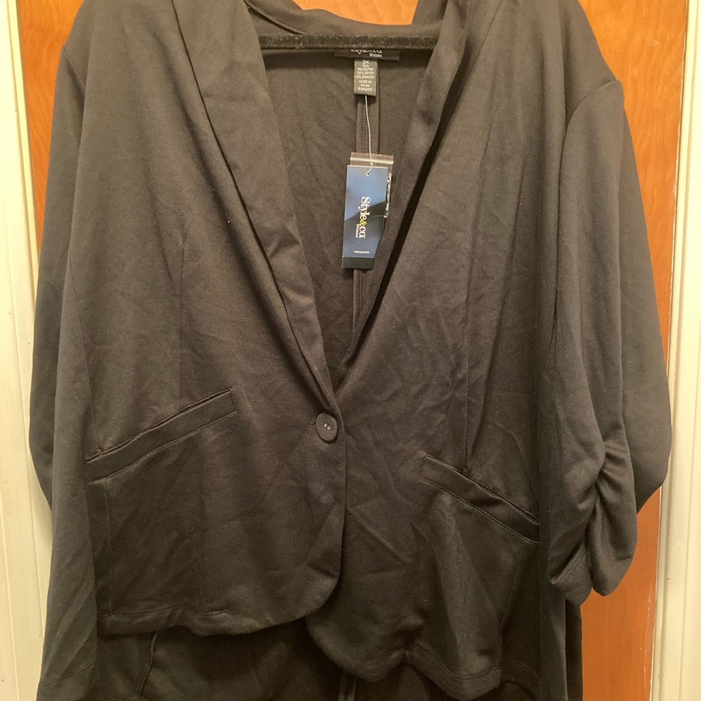 Black Blazer with Button Detail